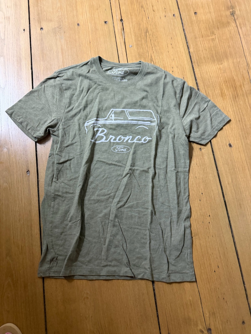 Lucky Brand Olive Green Bronco Graphic Short Sleeve Tee